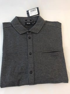 NWT $195 BOSS Hugo Boss 'Onara-01' Black Label Long Sleeve Slim Fit Gray Shirt L - BAYSUPERSTORE
