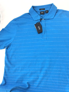 NWT $135 BOSS Hugo Boss  Press 01 Regular Fit Polo Shirt L Blue - BAYSUPERSTORE