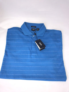 NWT $135 BOSS Hugo Boss  Press 01 Regular Fit Polo Shirt L Blue - BAYSUPERSTORE