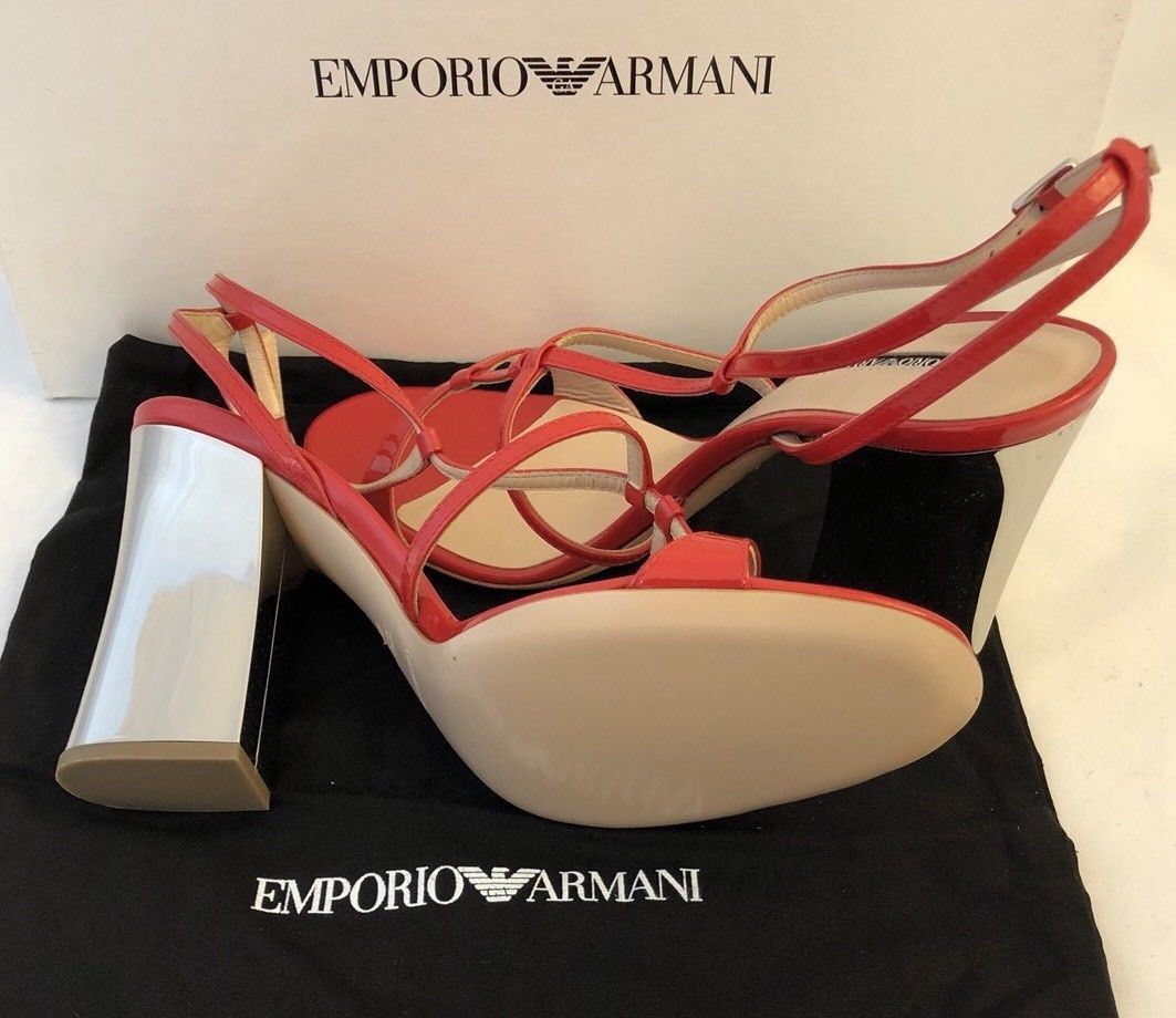 NIB $655 Emporio Armani Leather Women's High Platform Dress Shoes 9 US X3P542 IT - BAYSUPERSTORE