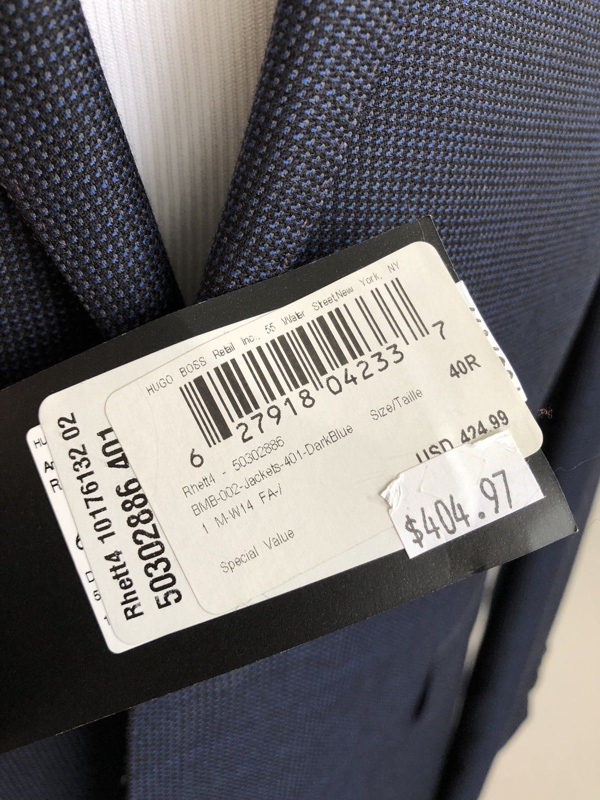 NWT $429 Boss Hugo Boss Rhett4 Wool Sport Coat Jacket Blue 40R US (50R Eu) - BAYSUPERSTORE