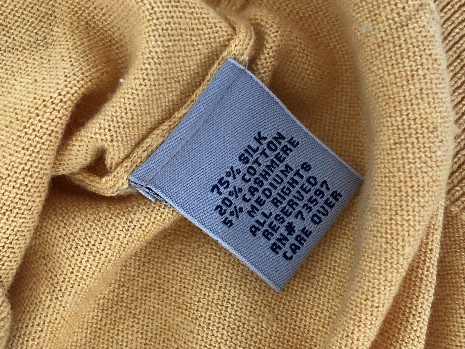 Stile Di Vita Men's V-Neck Yellow Sweater Size Medium Silk/Cotton - BAYSUPERSTORE