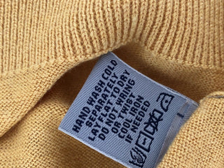 Stile Di Vita Men's V-Neck Yellow Sweater Size Medium Silk/Cotton - BAYSUPERSTORE