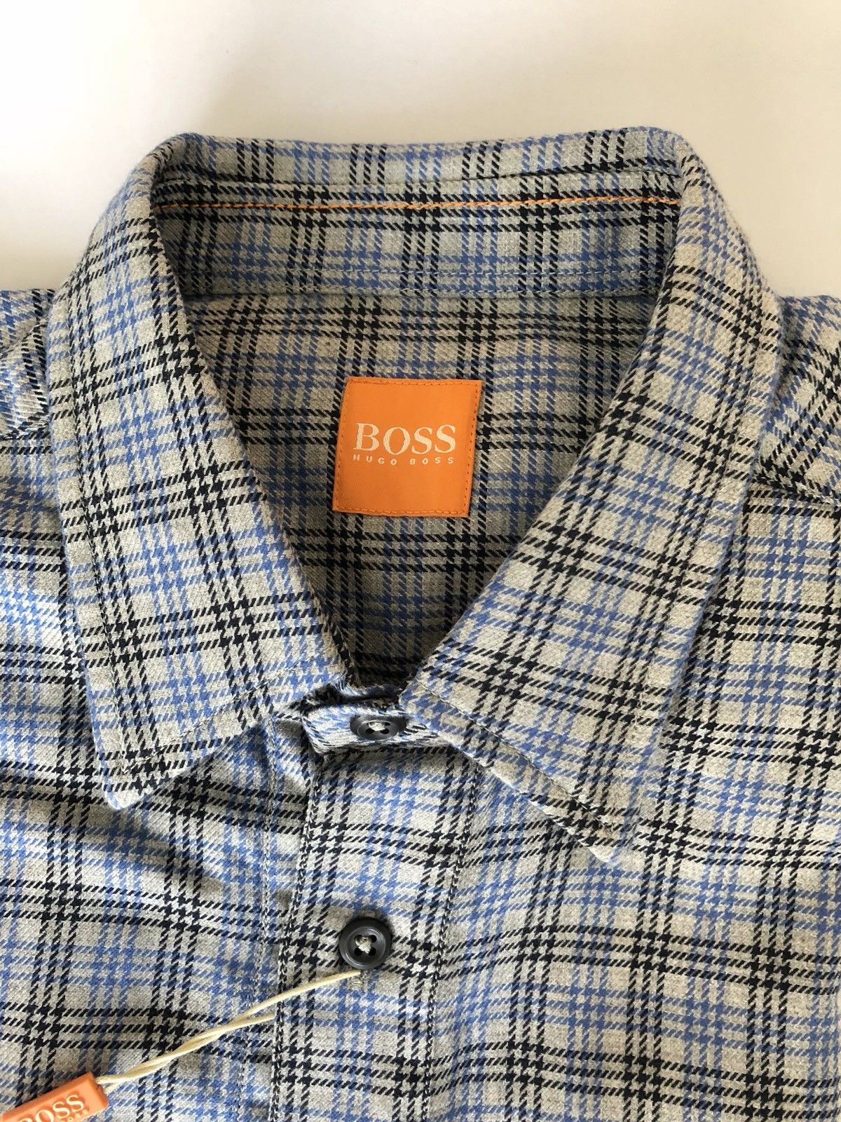 NWT $135 BOSS Hugo Boss Mens CieloebuE Dress Shirt XL - BAYSUPERSTORE