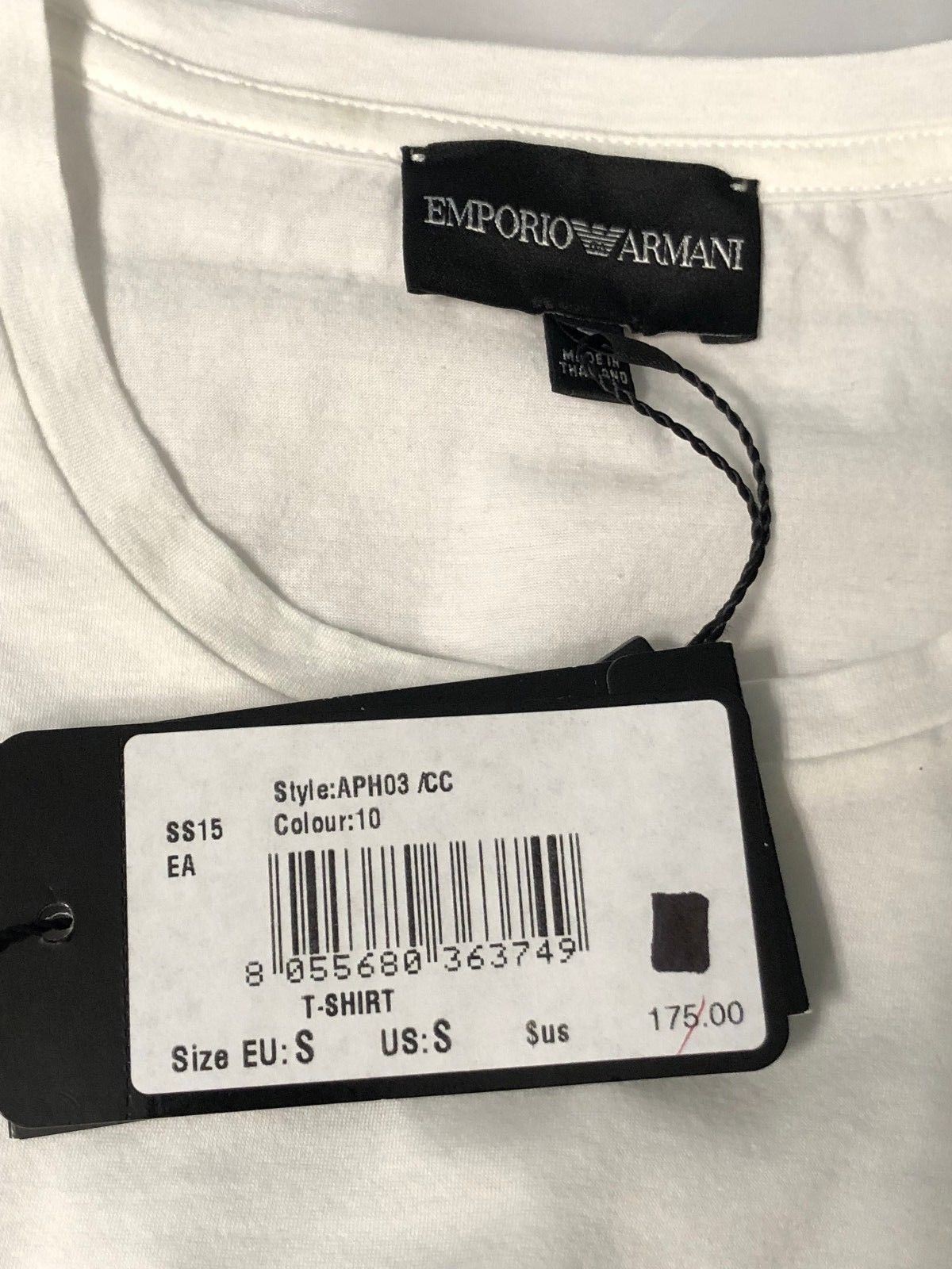 NWT $175 Emporio Armani White Short Sleeve T-Shirt APH03