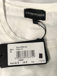 Neu mit Etikett: 175 $ Emporio Armani Weißes Kurzarm-T-Shirt APH03