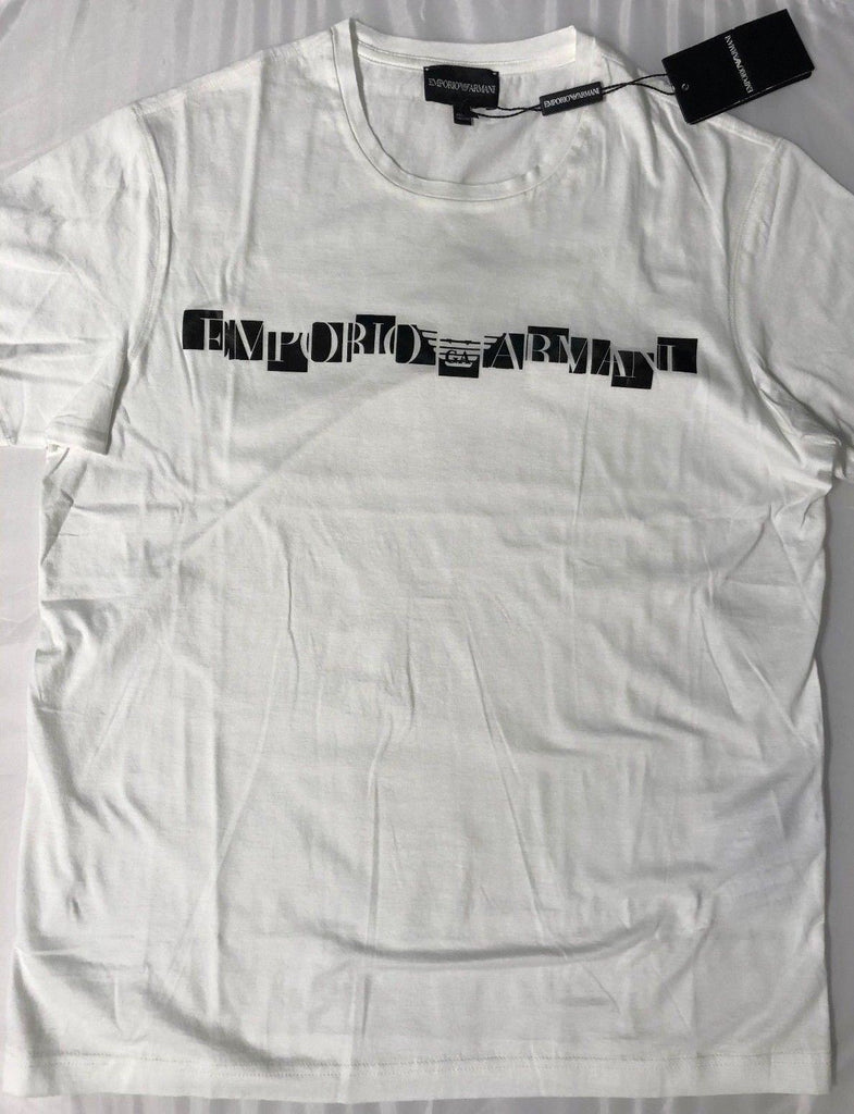 Neu mit Etikett: 175 $ Emporio Armani Weißes Kurzarm-T-Shirt APH03