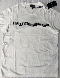 Neu mit Etikett: 175 $ Emporio Armani Weißes Kurzarm-T-Shirt APH03