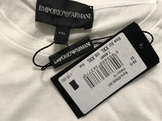 Neu mit Etikett: 175 $ Emporio Armani Weißes Kurzarm-T-Shirt APH03