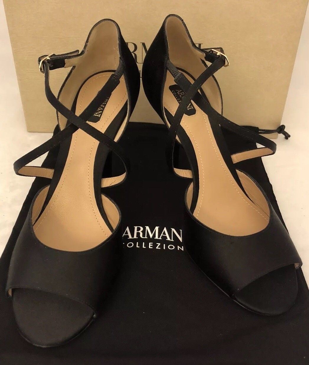 NIB $995 Armani Collezioni Women's High Heel Suede Dress Shoes 7.5 US X5P022 IT - BAYSUPERSTORE