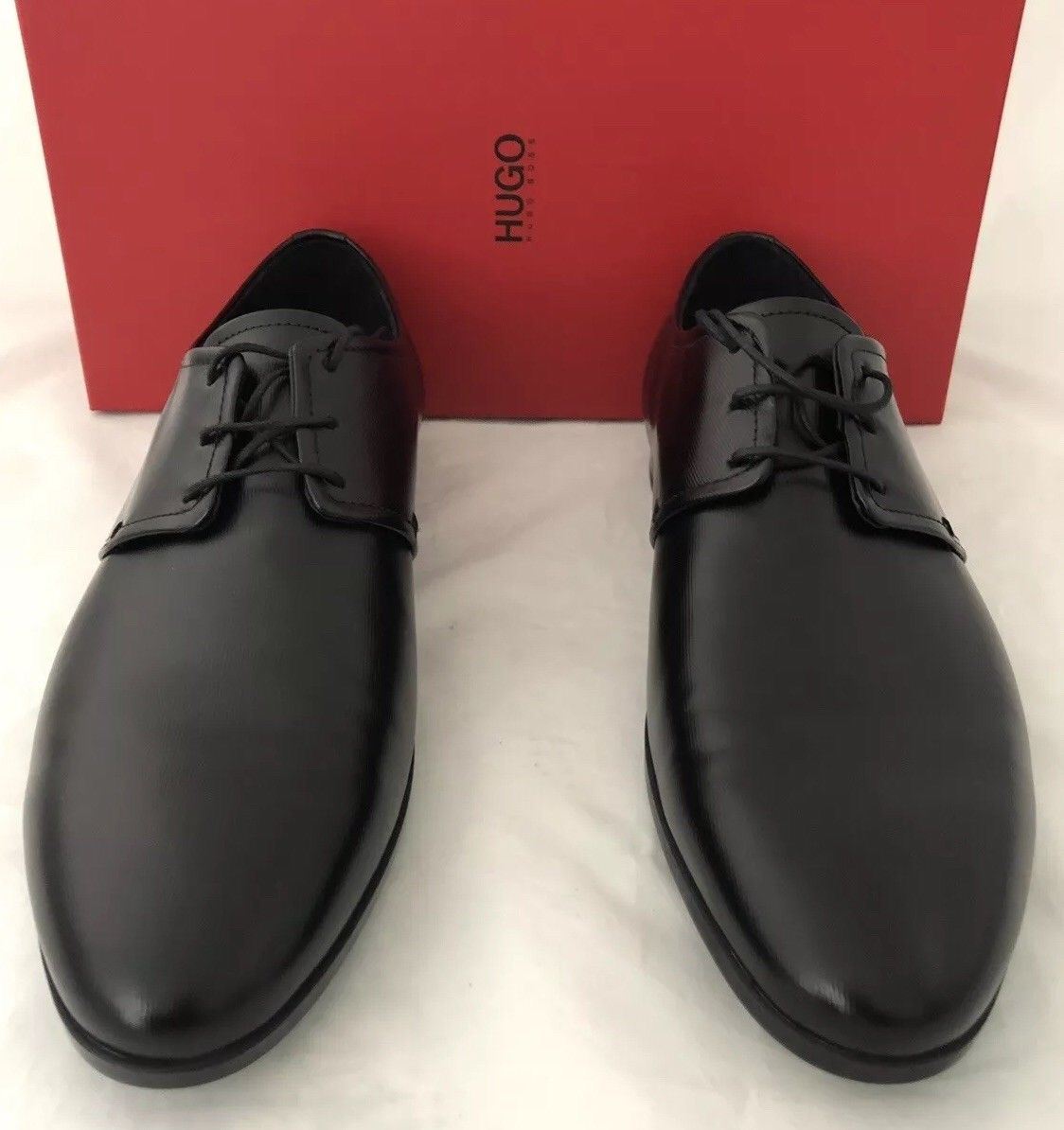 NIB $295 Boss Hugo Boss Pariss_Derb_3ml Men’s Leather Dress Shoes Black 12 US