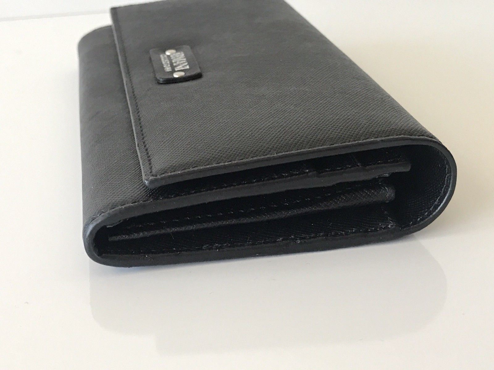 NWT $295 Armani Collezioni Black Leather Women's Clutch Wallet