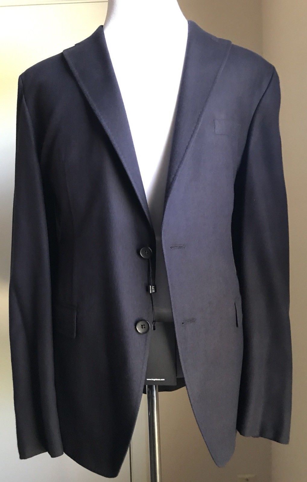 NWT $1395 Boss Hugo Boss T-Hawn Silk Sport Coat Jacket Blue 40R US (50R Eu)