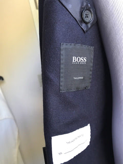 NWT $1395 Boss Hugo Boss T-Hawn Silk Sport Coat Jacket Blue 40R US (50R Eu)