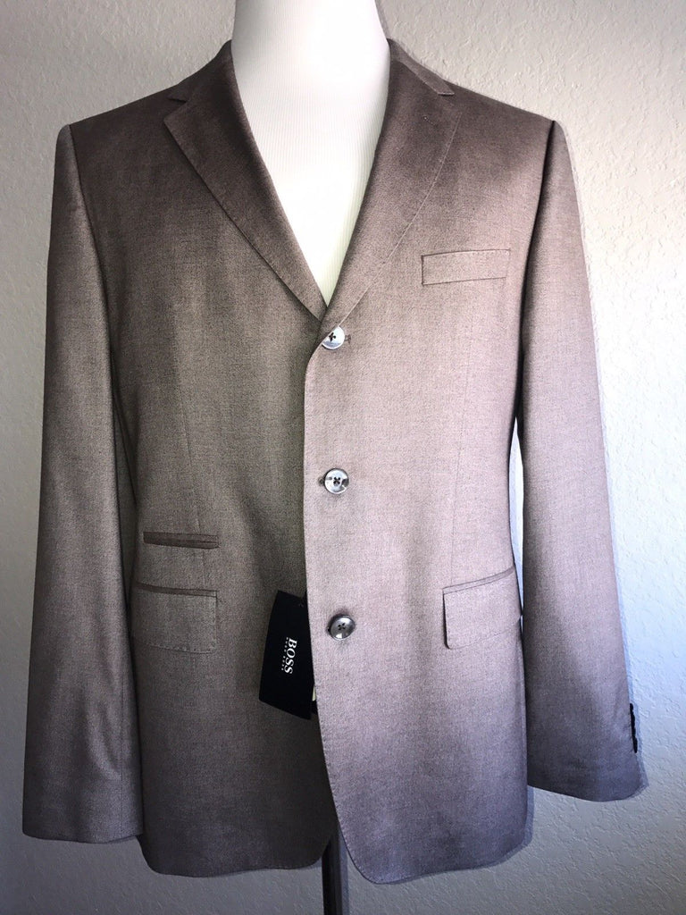 NWT $995 Boss Hugo Boss Johnston2 Silk Sport Coat Jacket Brown 42R US (52 Eu)