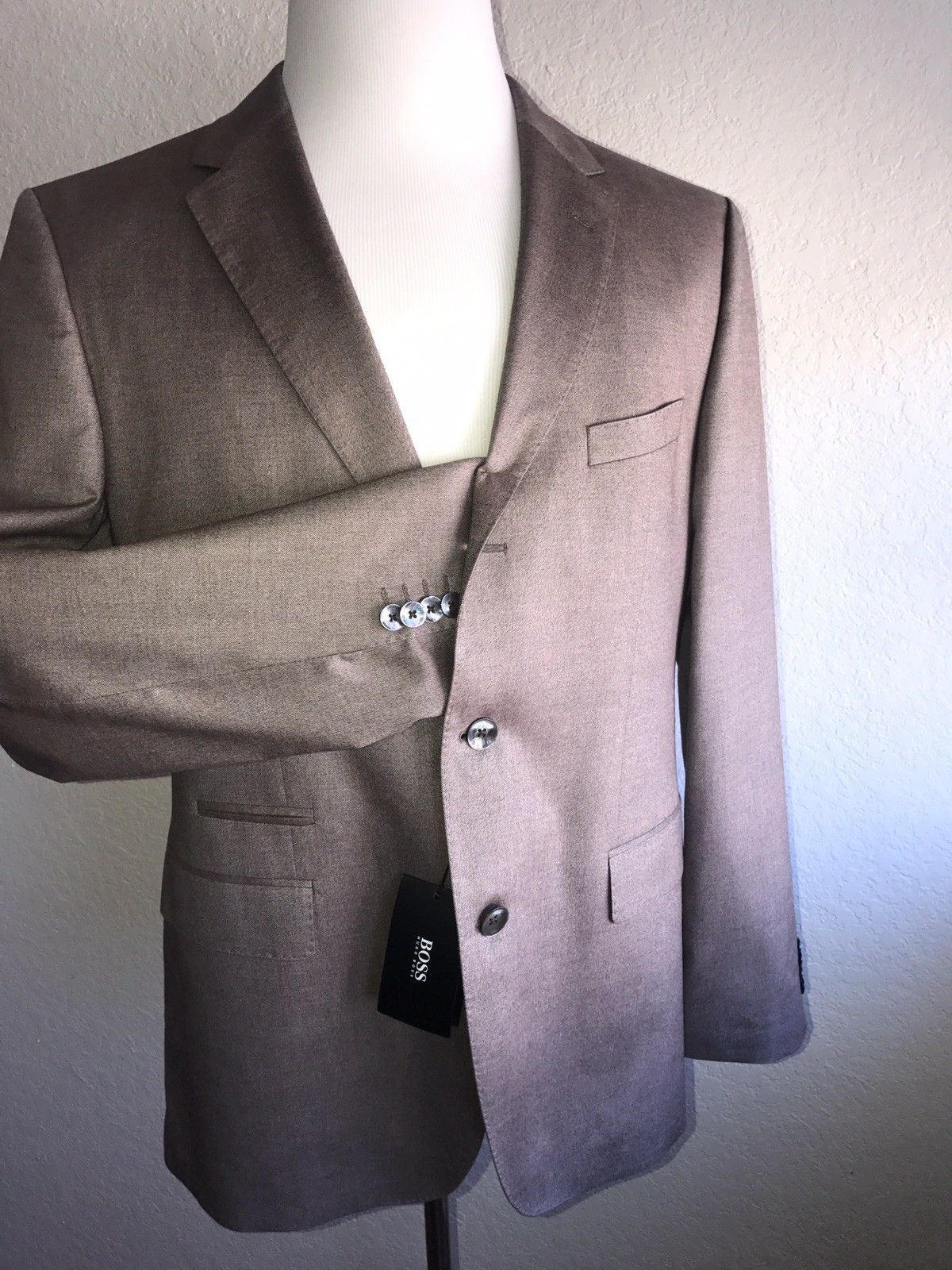 NWT $995 Boss Hugo Boss Johnston2 Silk Sport Coat Jacket Brown 42R US (52 Eu)