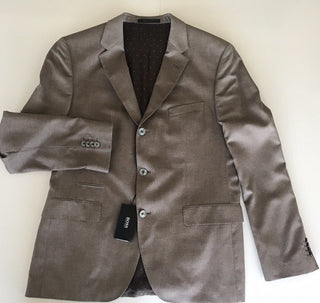 NWT $995 Boss Hugo Boss Johnston2 Silk Sport Coat Jacket Brown 42R US (52 Eu)