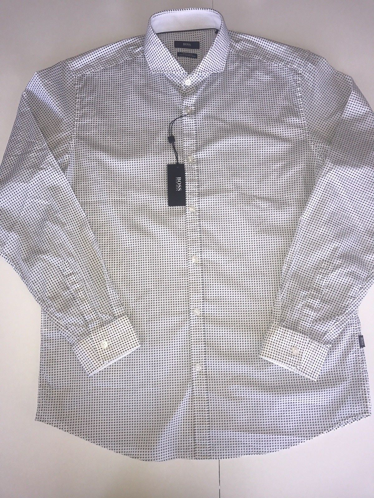NWT $165 Hugo Boss Mens Regular Fit Dress Shirt Large Lennie_2