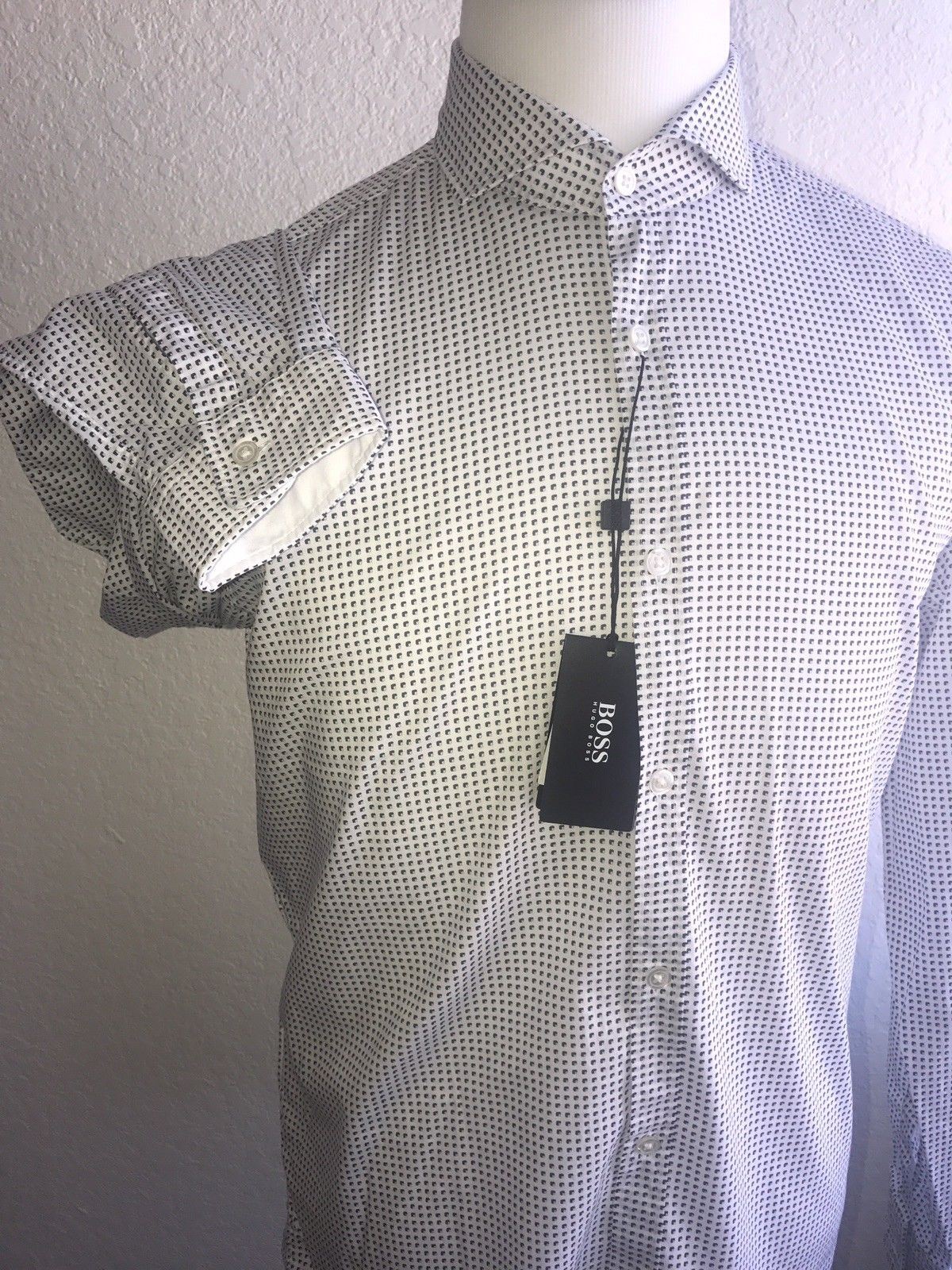 NWT $165 Hugo Boss Mens Regular Fit Dress Shirt Large Lennie_2