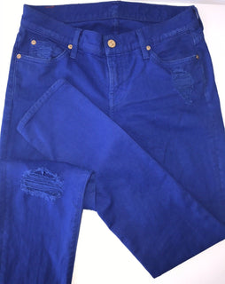 7 For All Mankind Cotton Women's Regular Fit Blue Jeans Size 26 US