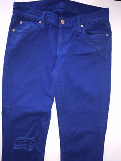 7 For All Mankind Cotton Women's Regular Fit Blue Jeans Size 26 US