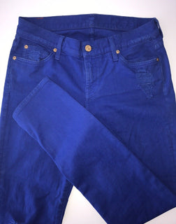7 For All Mankind Cotton Women's Regular Fit Blue Jeans Size 26 US