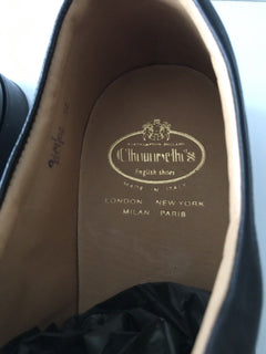 NIB 960 $ Church's English Shoes Schwarze Herren-Sneaker 12 US Hergestellt in Italien