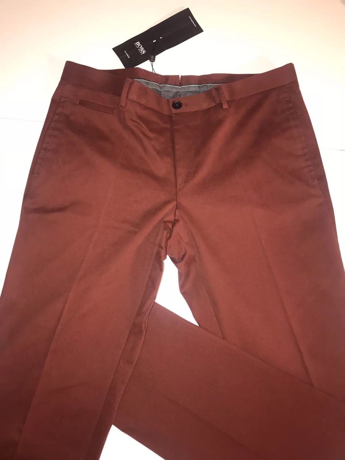 NWT $295 Boss Hugo Boss 1-Glenden Modern Mens Dark Red Dress Pants Size 36 US