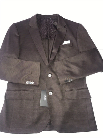 NWT $745 Boss Hugo Boss Hadlley3 Soft Sport Coat Jacket Brown 40R US (50R Eu)