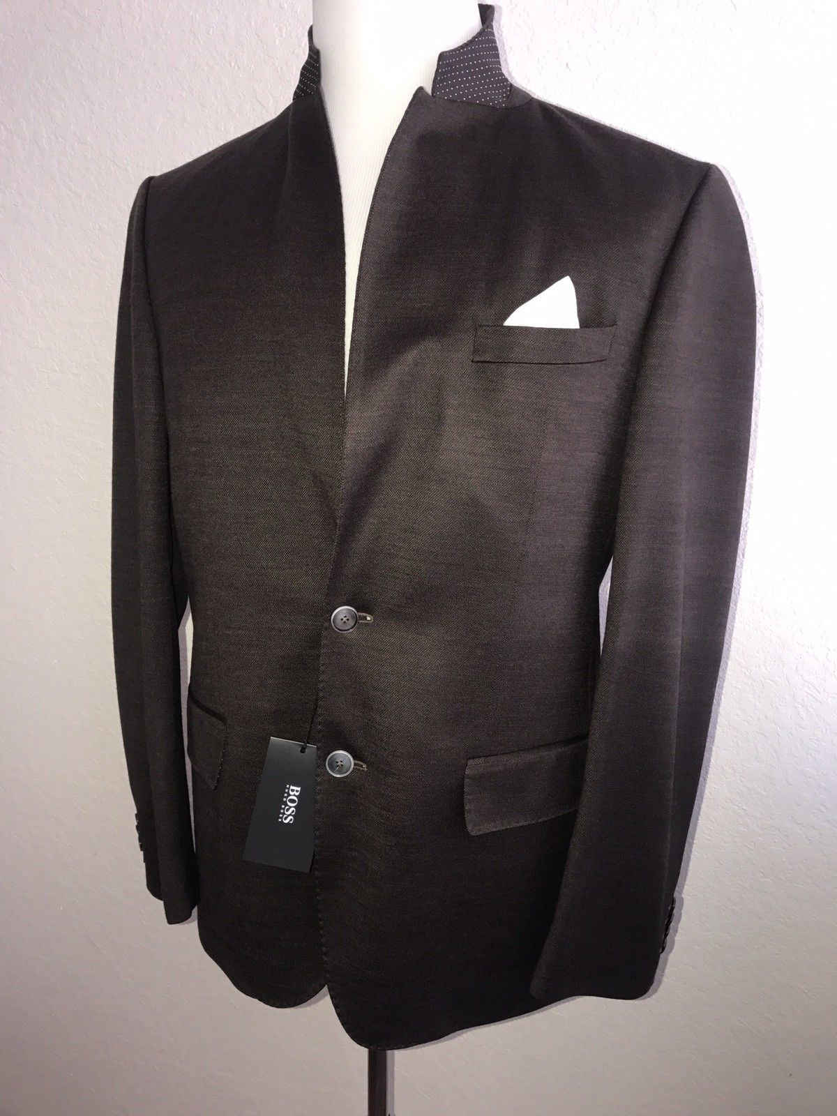 NWT $745 Boss Hugo Boss Hadlley3 Soft Sport Coat Jacket Brown 40R US (50R Eu)