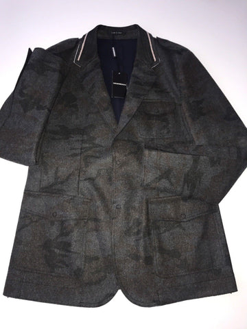 NWT $1995 Emporio Armani Camouflage Wool Blazer Jacket  52 EU  Italy U1G350