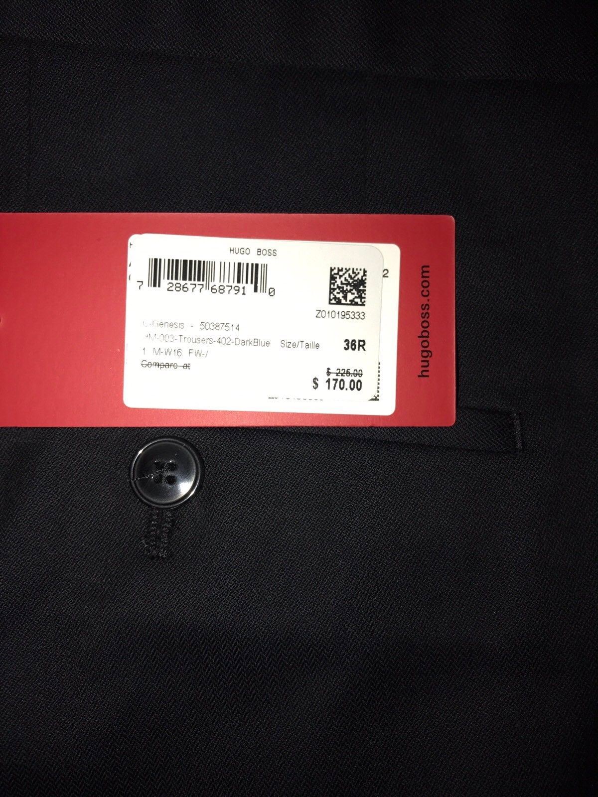 NWT $255 Boss Hugo Boss Genesis Mens Cotton Dark Blue  Dress Pants Size 36R US