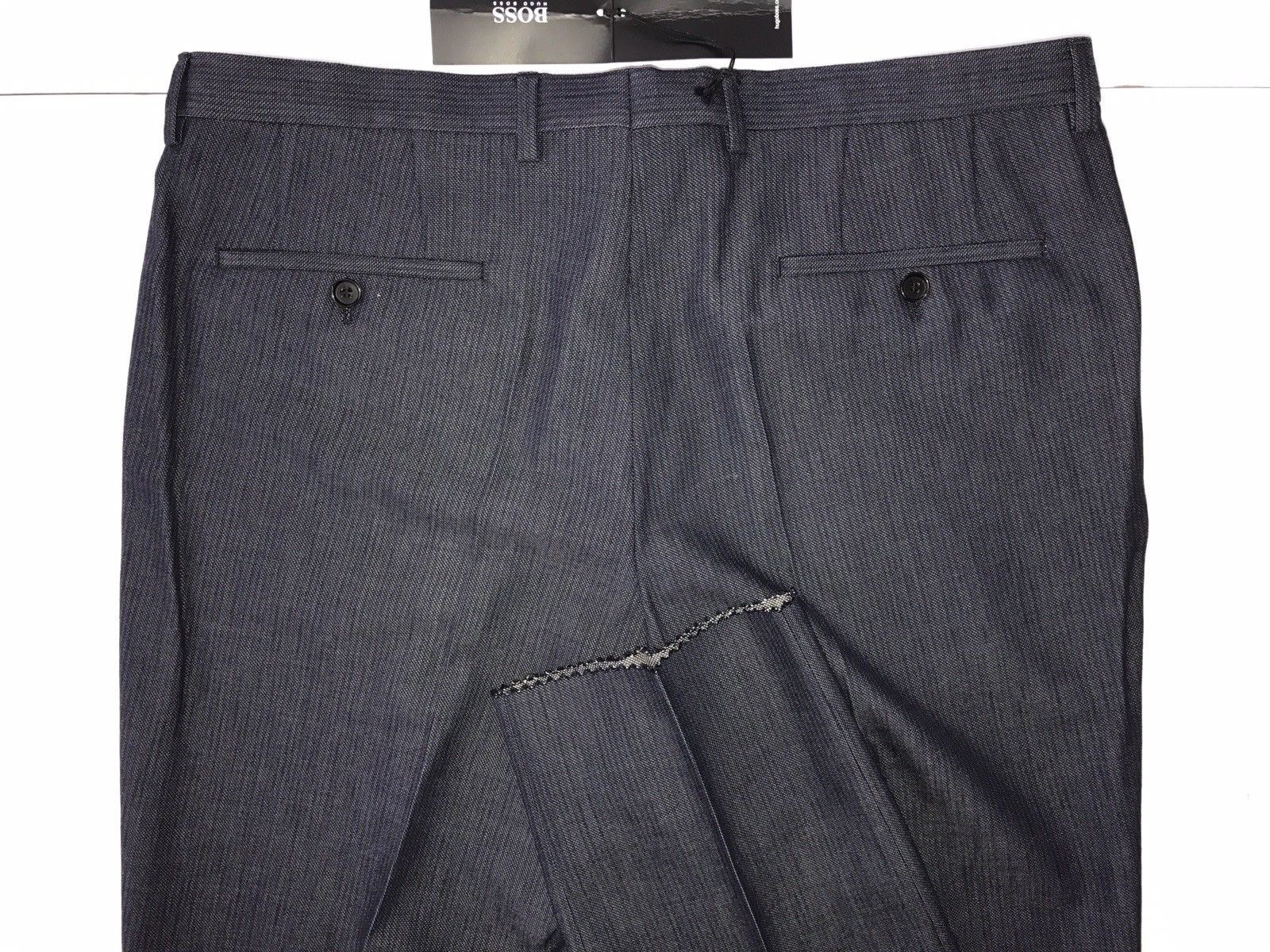 NWT $255 Boss Hugo Boss Central Mens Cotton Navy Dress Pants Size 36R US