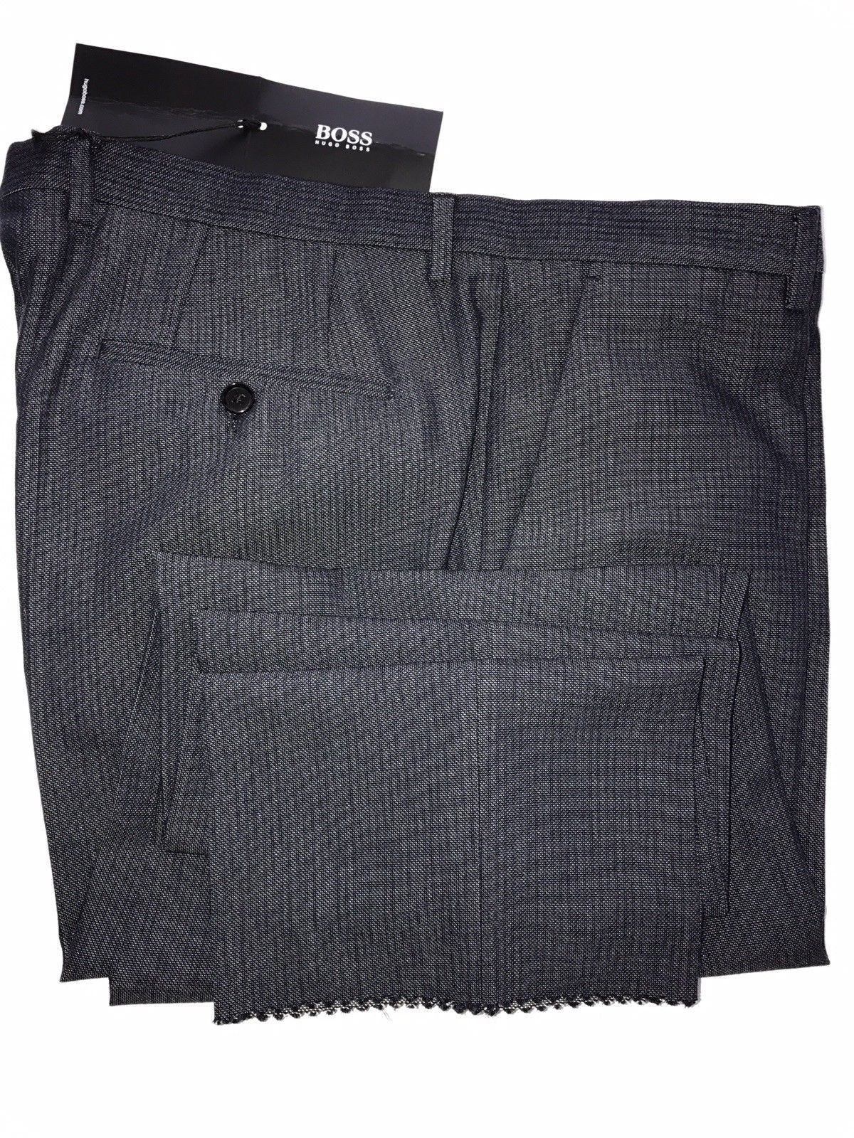 NWT $255 Boss Hugo Boss Central Mens Cotton Navy Dress Pants Size 36R US