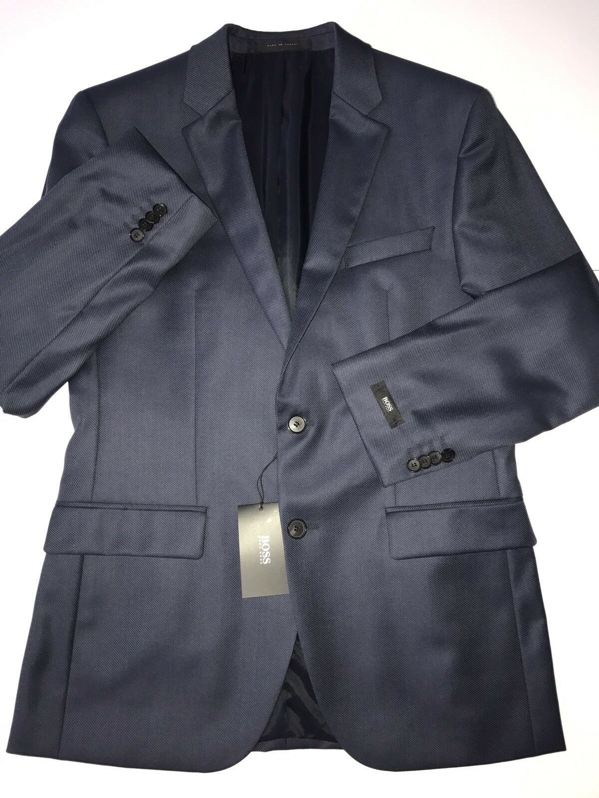 NWT $695 Boss Hugo Boss Grand Silk / Wool Navy Sport Coat Jacket 38R US