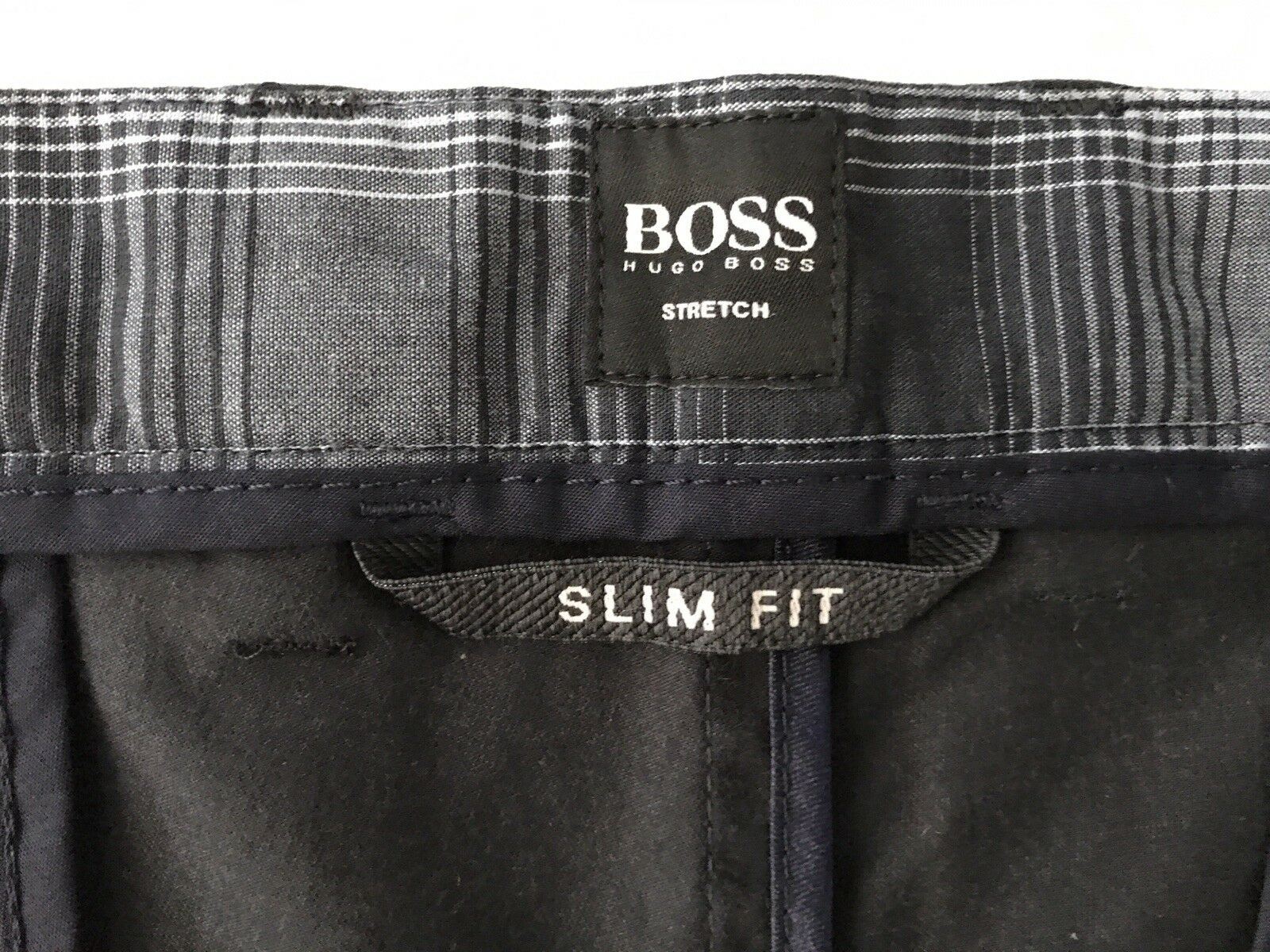 NWT $215 Boss Hugo Boss Clive Mens Cotton Slim Fit Dark Blue Pants 54 Eu(38R US)