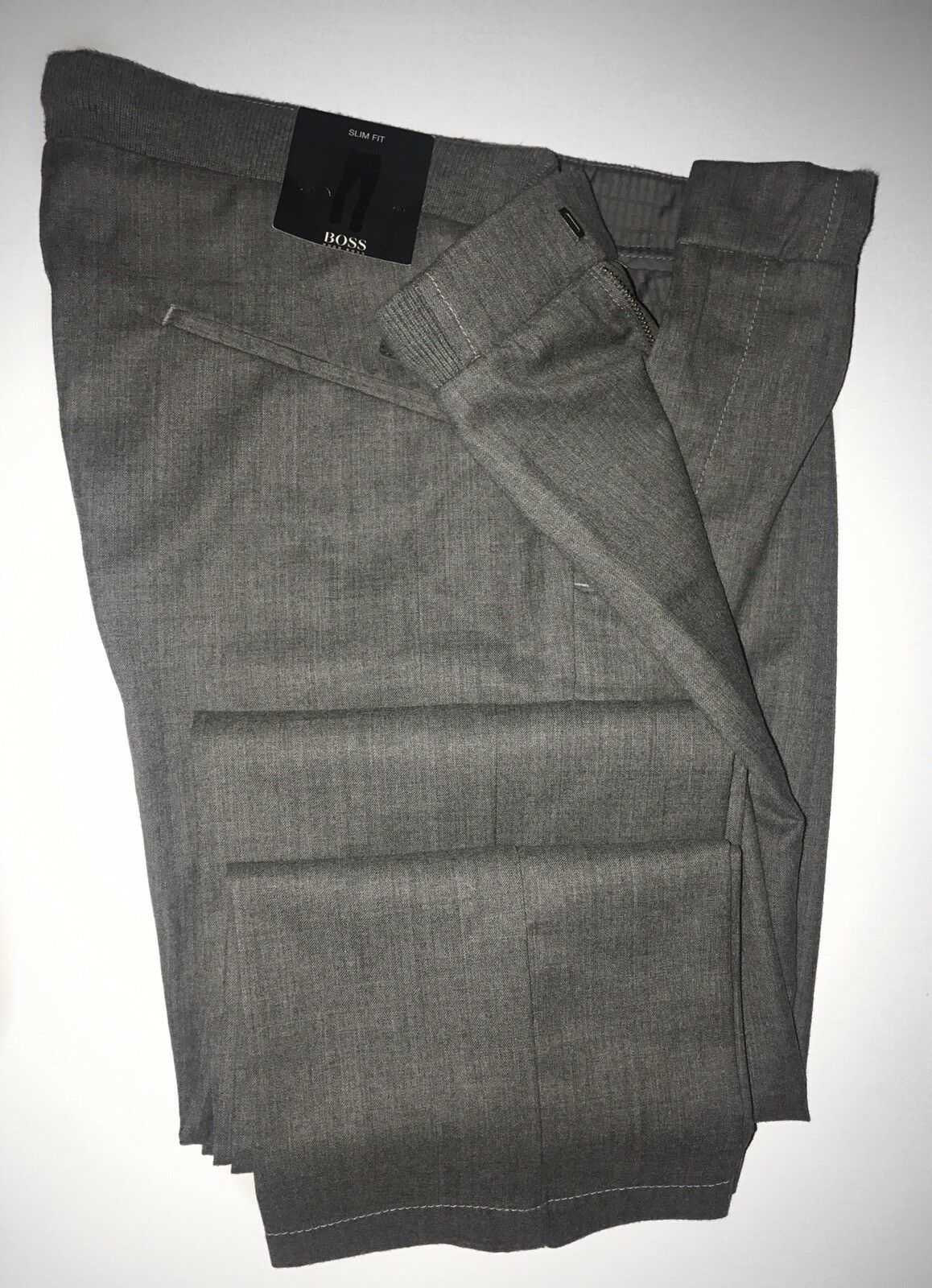 NWT $175 Boss Hugo Boss Rice2 Mens Wool Dark Gray Dress Pants Size 32R US
