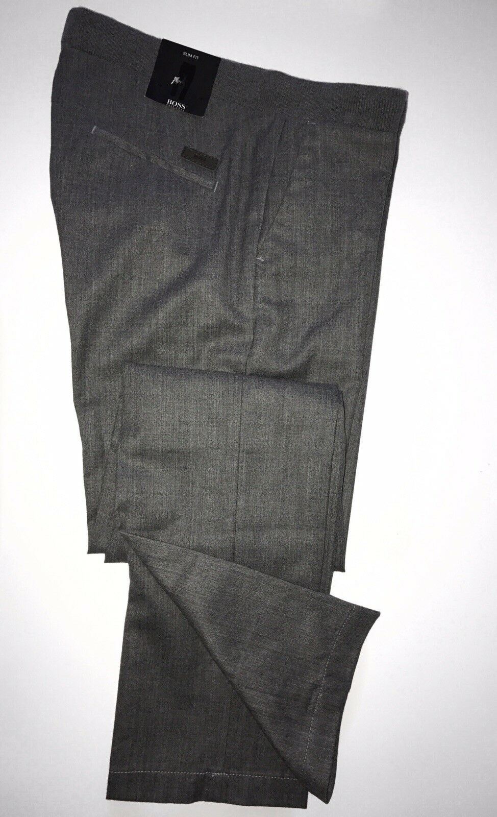 NWT $175 Boss Hugo Boss Rice2 Mens Wool Dark Gray Dress Pants Size 32R US