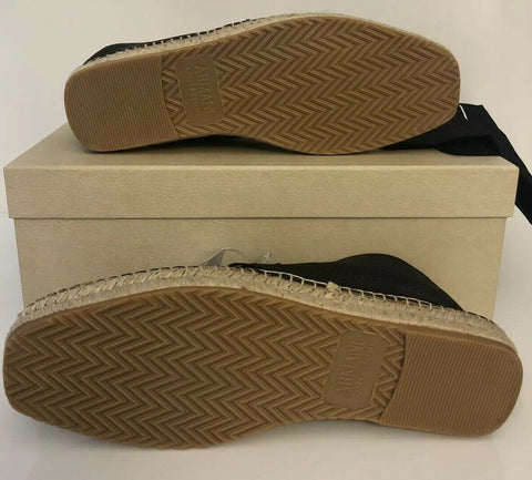 New $495 Armani Collezioni Espadrilla Mens Leather High Top Brown 10 US X6S003