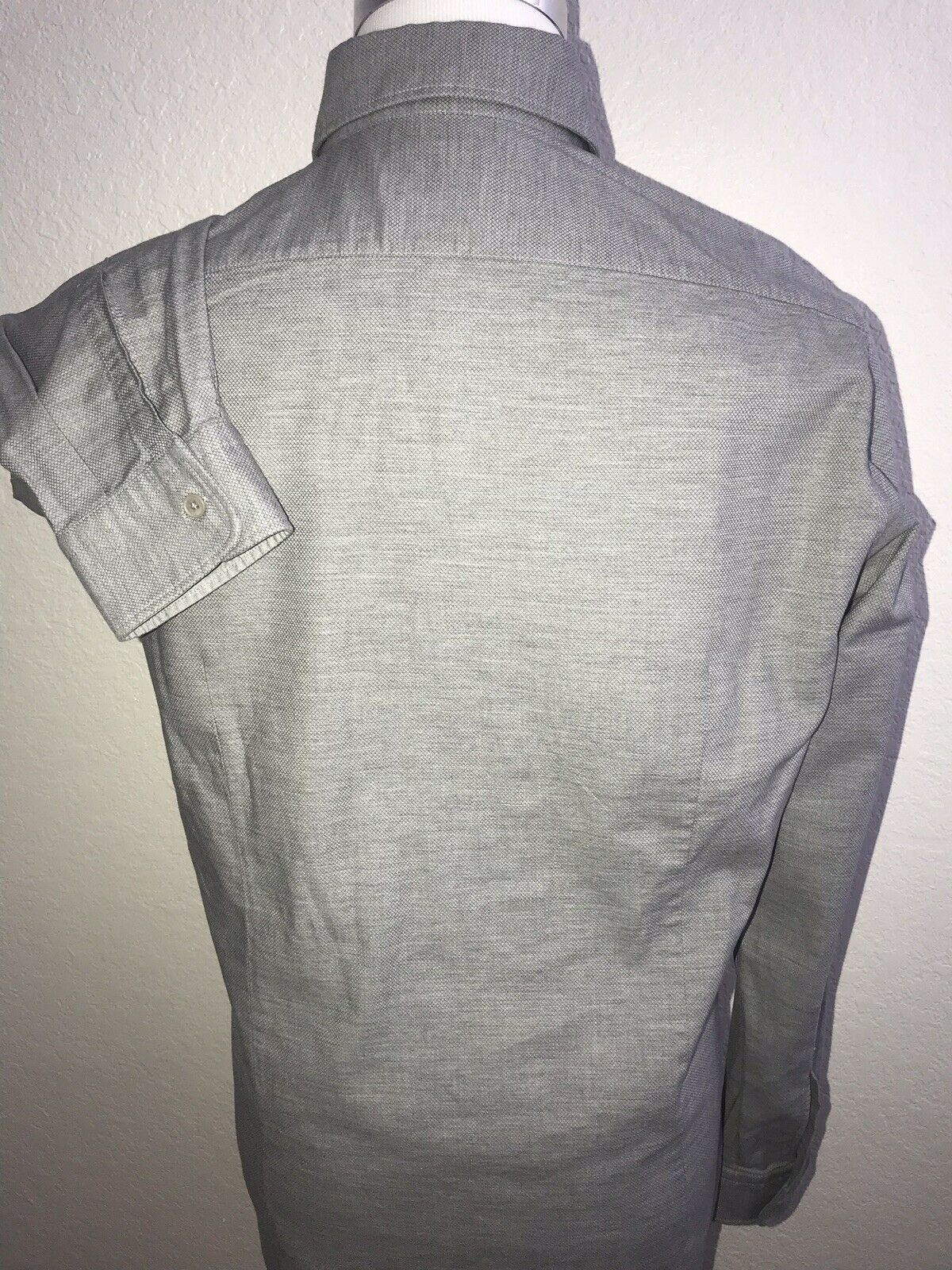 NWT $165 Hugo BossLeonard2 Mens Regular Fit Cotton Gray Dress Shirt Large