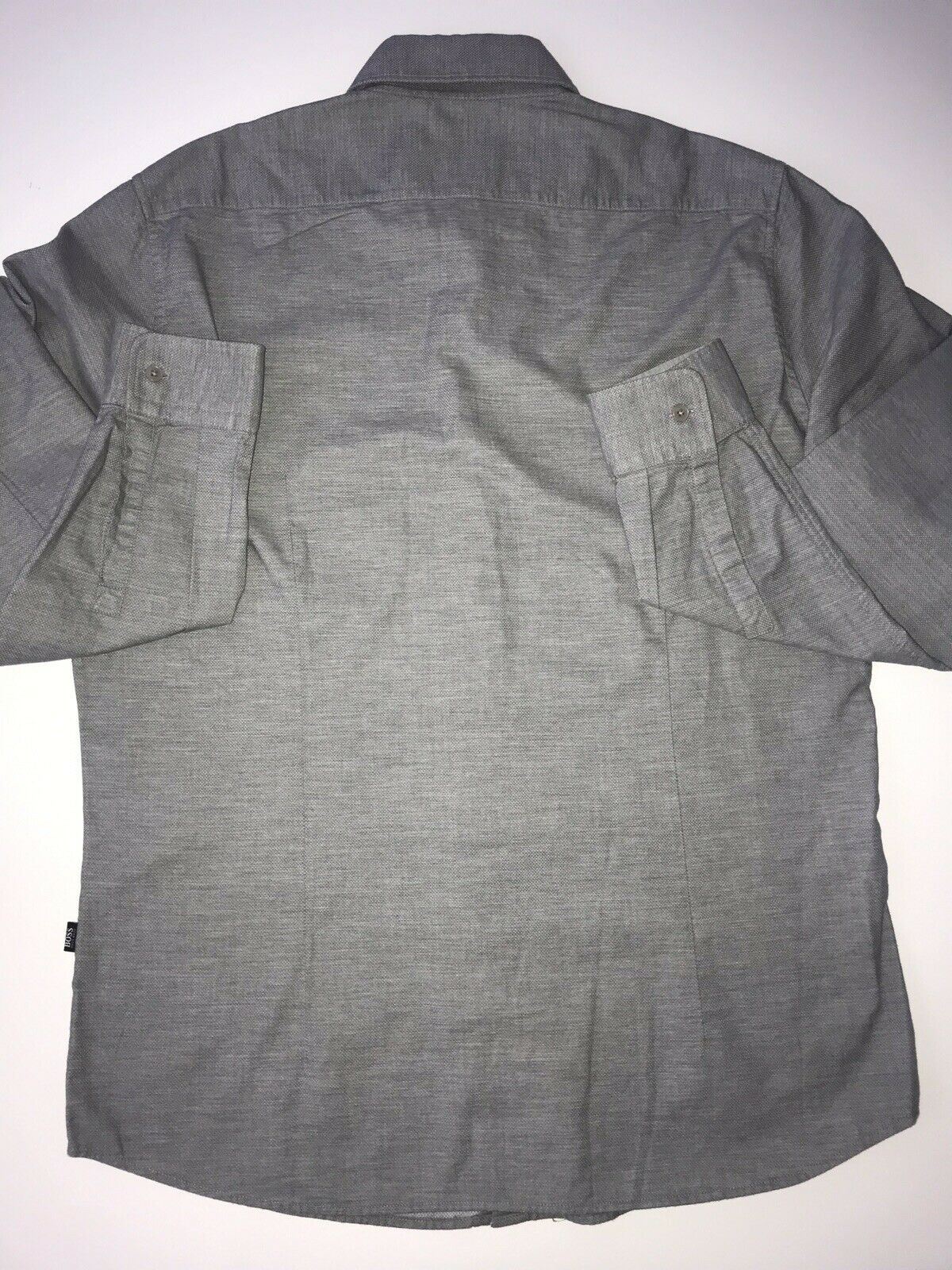 NWT $165 Hugo BossLeonard2 Mens Regular Fit Cotton Gray Dress Shirt XL