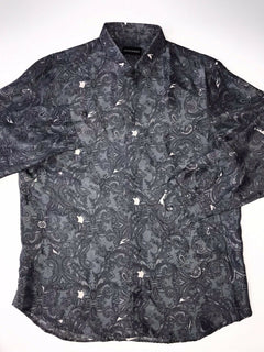 NWT $675 Emporio Armani Men's Gray Silk Dress Shirt Size 38/15 T1CC2T