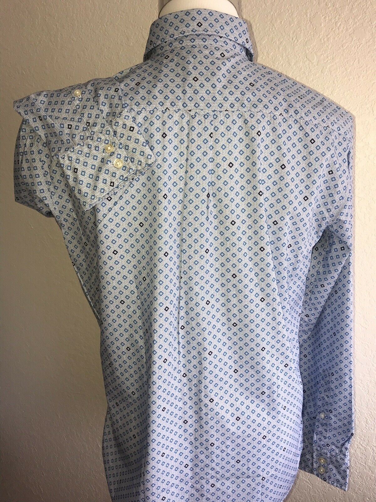 NWT $128 Hugo Boss Mabsoot Men's Slim Fit Cotton Blue Dress Shirt Size 2XL
