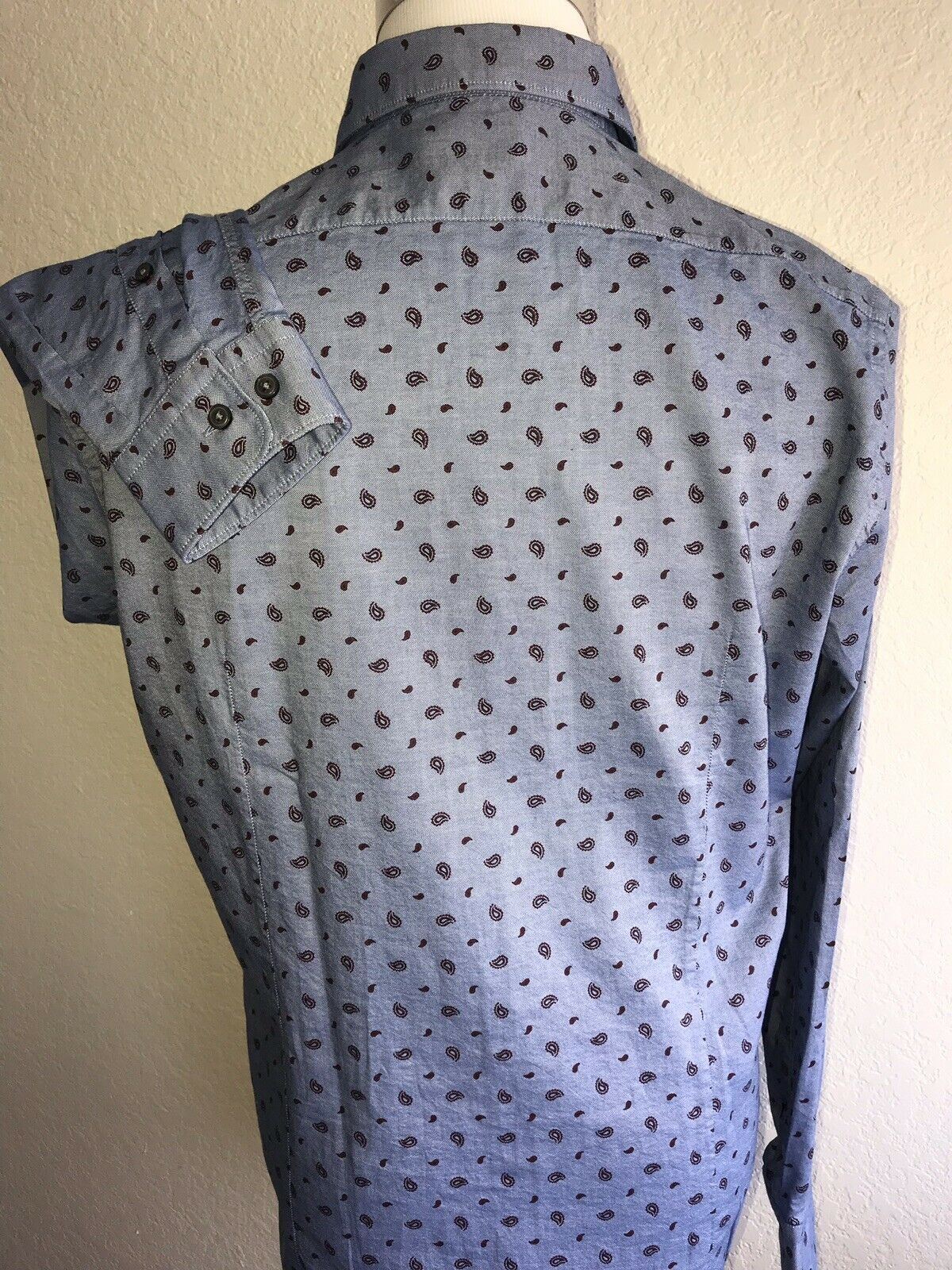NWT $148 Hugo Boss Lucas Mens Regular Fit Cotton Blue Dress Shirt Size S
