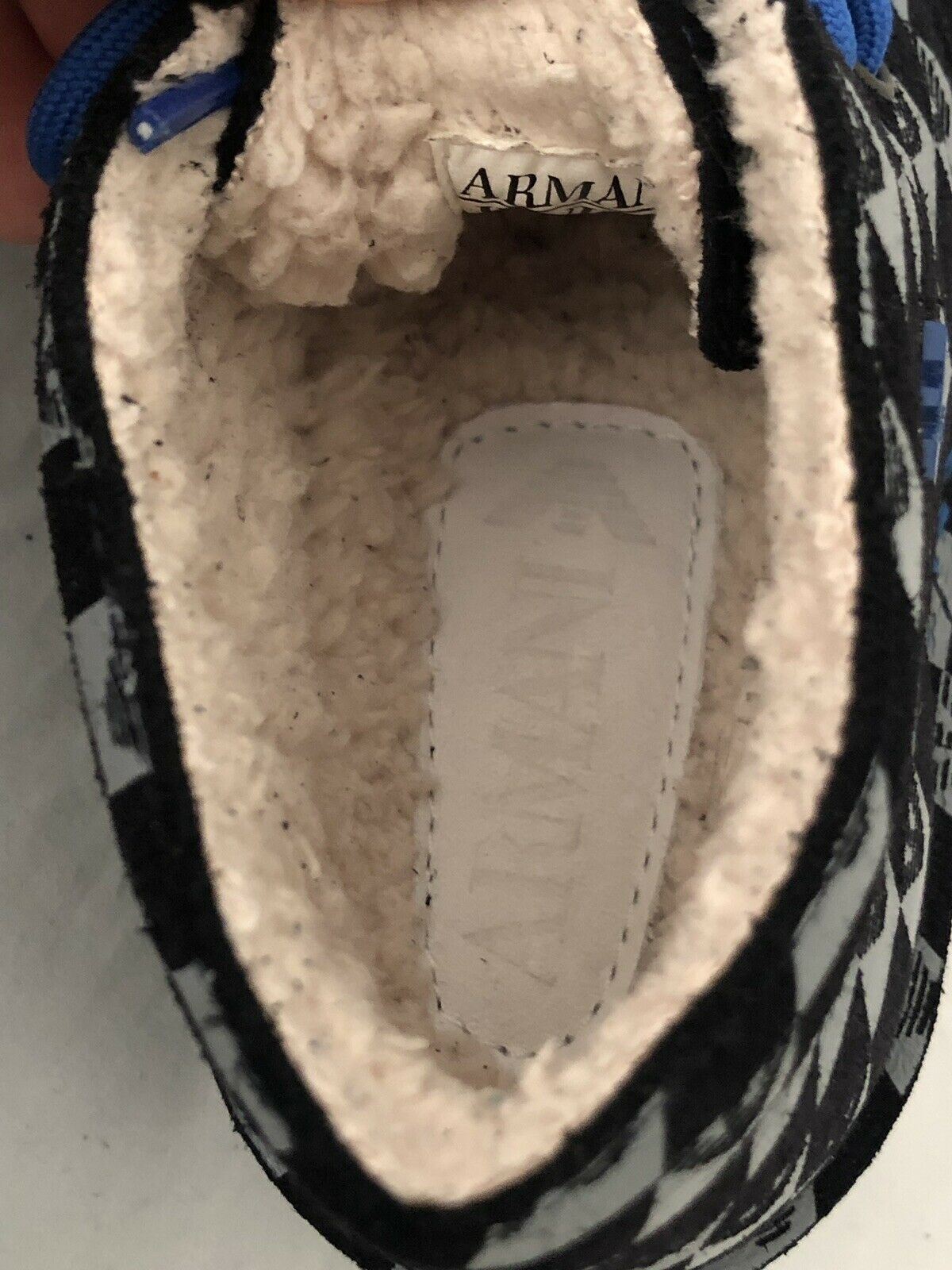 NWT $260 Armani Junior boys Navy Desert Boots Shoes 33 Eu (2 US) Portugal