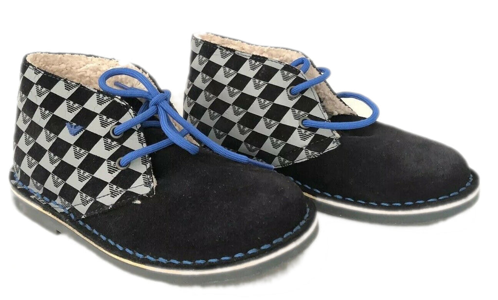 Armani Junior boys Navy Desert Boots Shoes 39 Eu (7 US) Portugal NWT $260