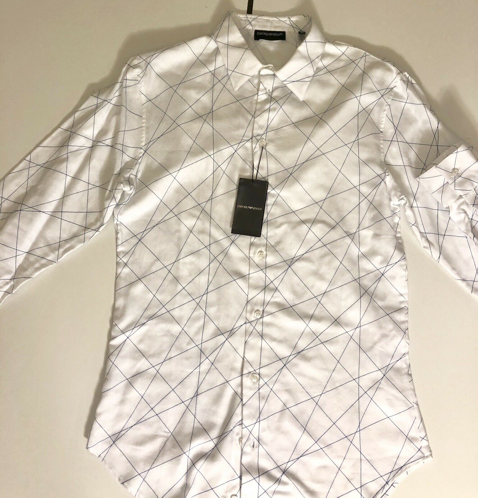 NWT $395 Emporio Armani Cotton White Dress Shirt Size 39 Eu Z1CF2T