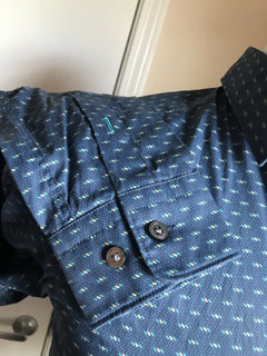 Neu mit Etikett: 138 $ Hugo Boss Herren-Hemd aus Baumwolle in Blau, Größe S
