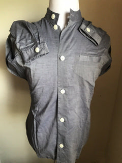 Neu mit Etikett: 825 $ Giorgio Armani Herren LT Blaues Hemd 44/17,5 Italien 