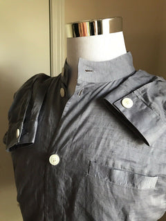 Neu mit Etikett: 825 $ Giorgio Armani Herren LT Blaues Hemd 44/17,5 Italien 